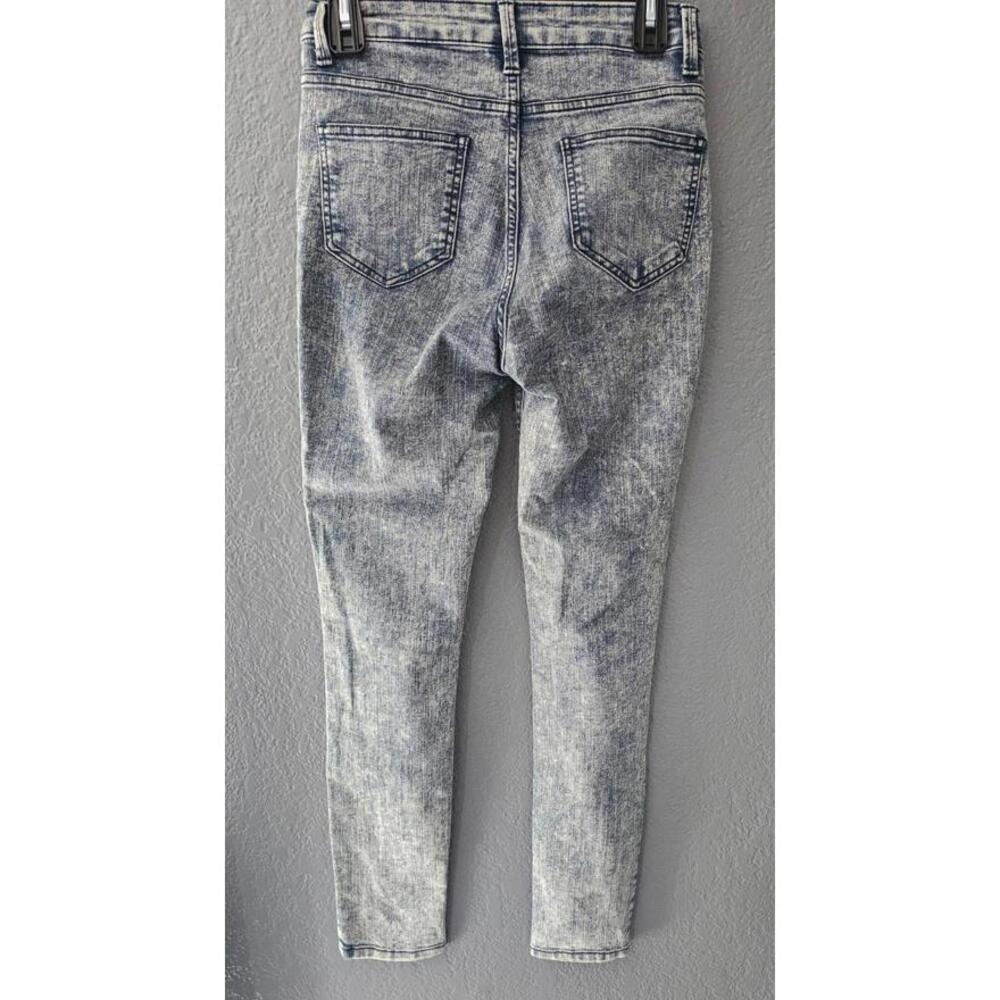 Cello Denim Jeans Pants Acid Wash High Waist Skinny Size 7 Jr Buttons Closer - Picture 13 of 16